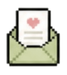 Pixel art envelope with a newsletter