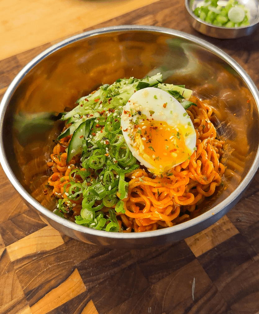 Kimchi Bibimmyeon - Cold Spicy Chewy Noodles with Shin Ramyun