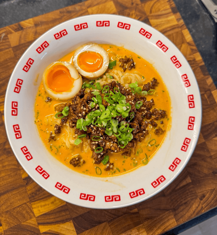 Spicy Creamy Buldak Noodles with Seasoned Mince